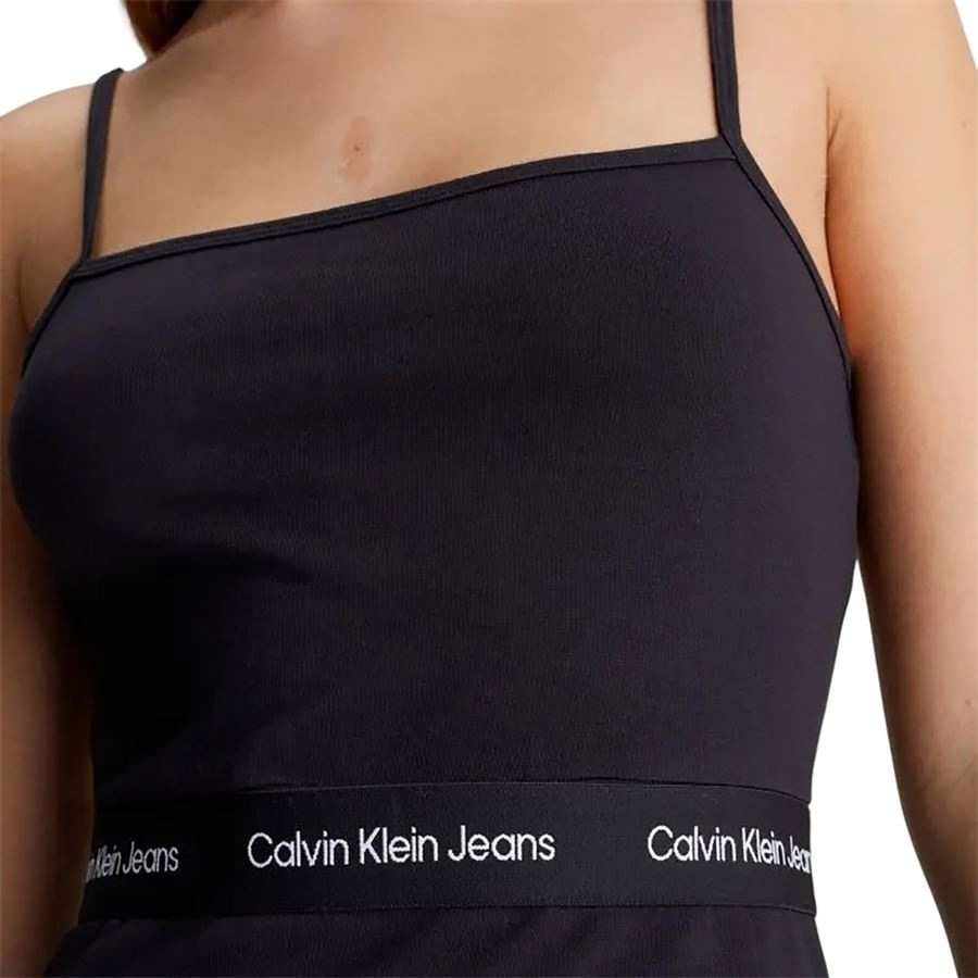 Logo tape strappy dress - vestito di maglina Calvin Klein | J20J219644BEH
